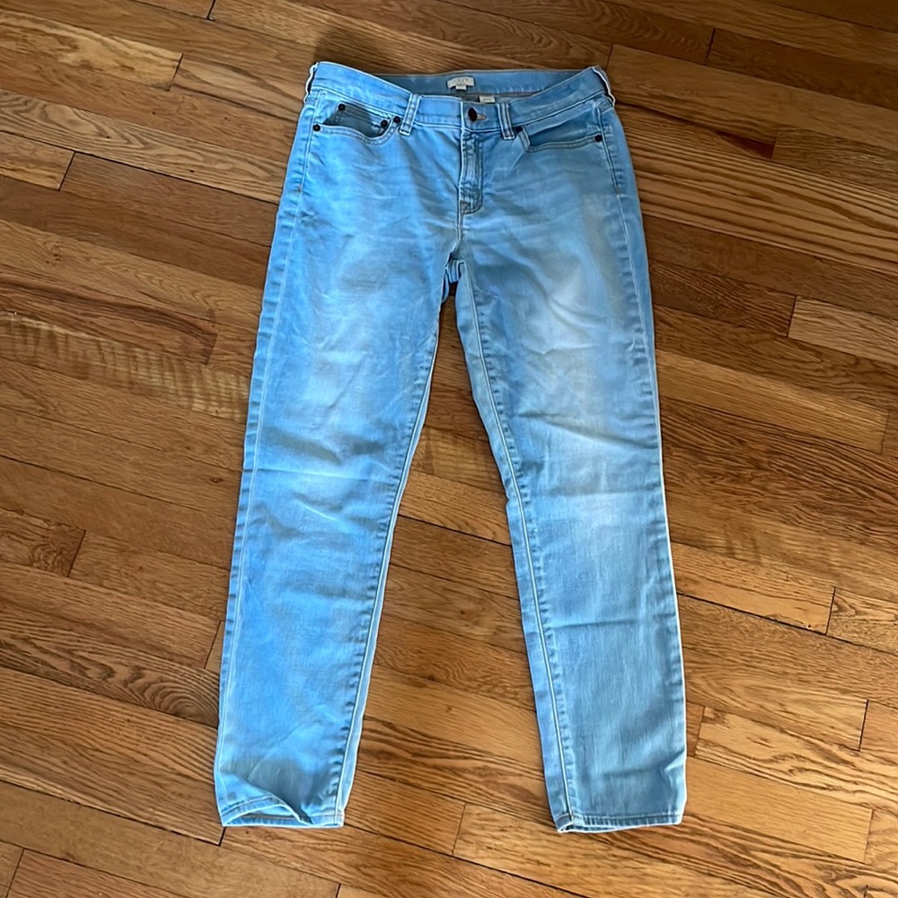 J crew mid rise stretch light wash Jean